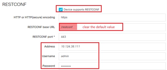 Activate Restconf by Clicking Device Supports Restconf