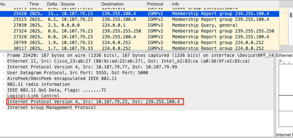 Client IGMP Join - OTA Captures