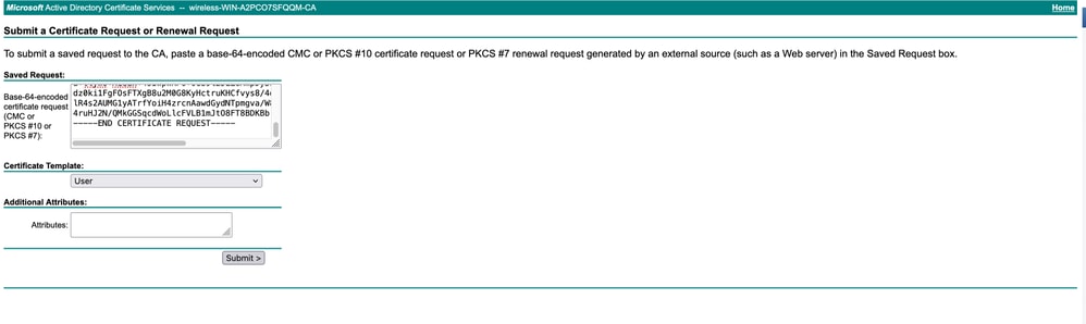 Submit a CSR on Windows Server