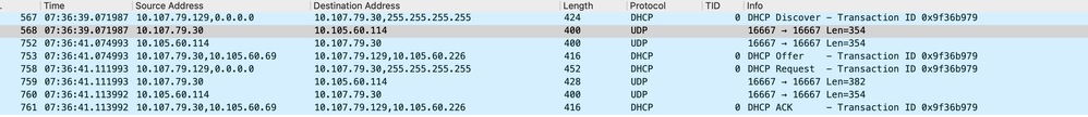 Client DHCP Traffic Received on Foreign Controller is Forwarded to Anchor Controller using Mobility Tunnel