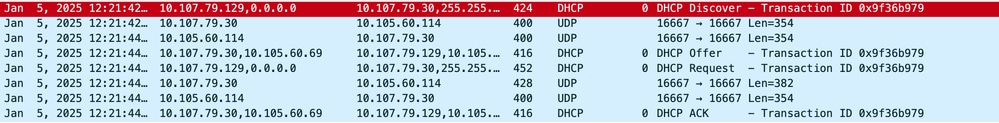 Client DHCP Traffic Received on Foreign Controller is Forwarded to Anchor Controller using Mobility Tunnel