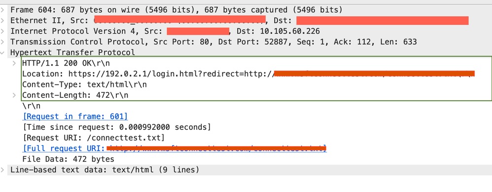 Redirect URL Sent to Client