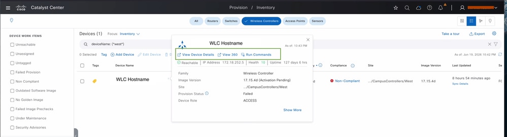 View 360 for Wireless LAN Controller