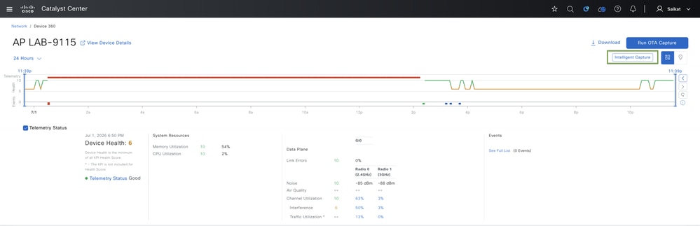 Intelligent Capture for AP in Device 360