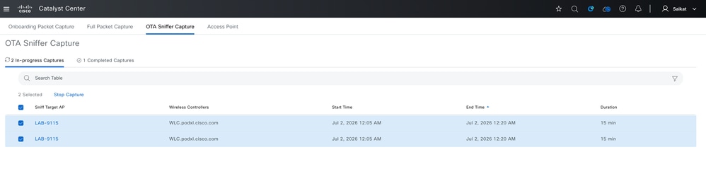 Status of OTA Capture