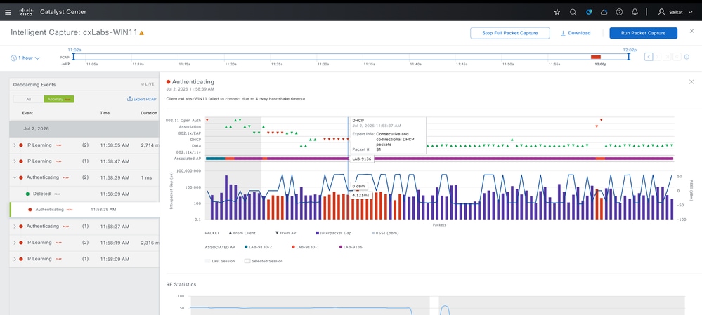 Anomaly Capture View for Client