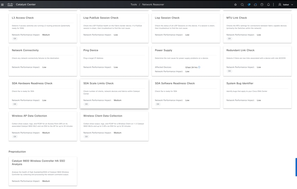 Various Network Troubleshooting Options Available on Network Reasoner