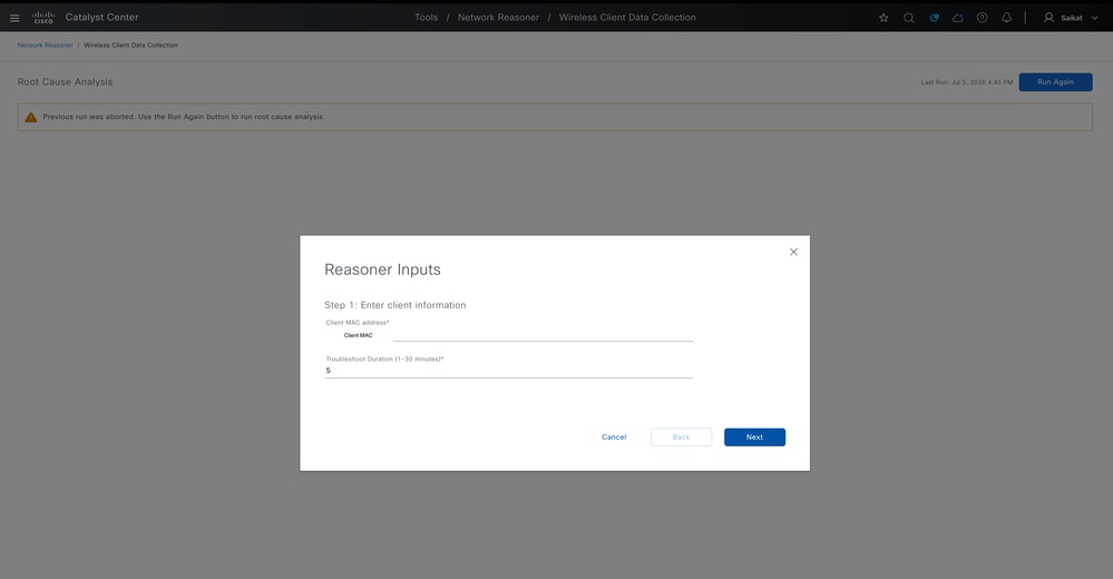 Provide Client Details to Troubleshoot