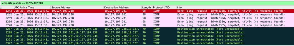AP Uplink Capture: No ICMP Reachability to Resolved IP