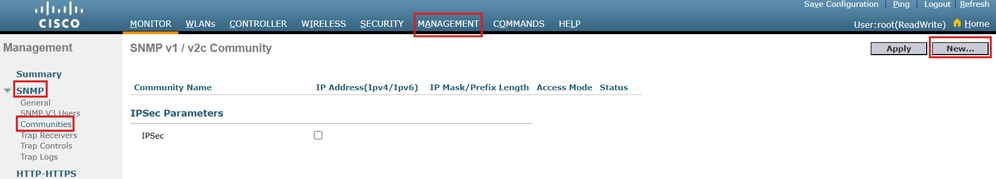 SNMP Version 2 Configuration