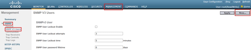SNMP Version 3 Configuration