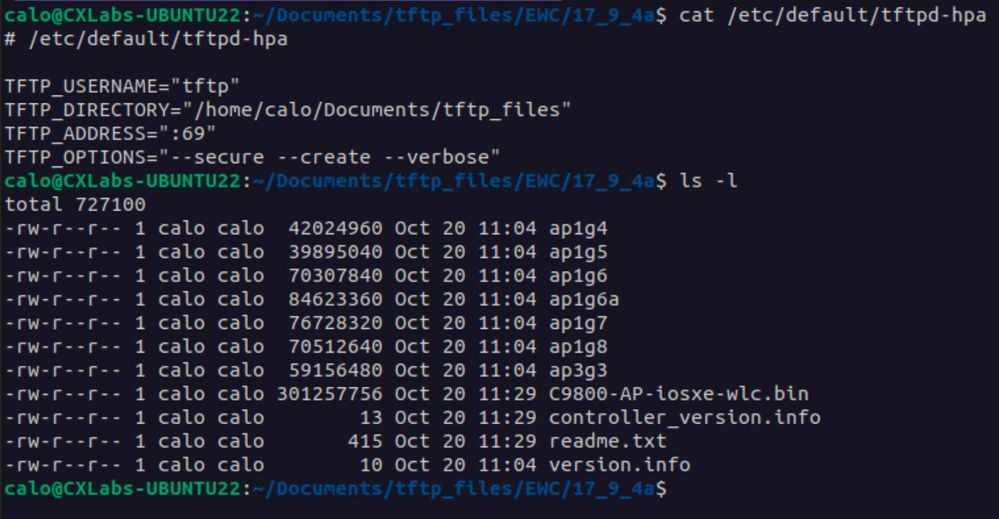 TFTP Configurations and Unzipped Files in Ubuntu