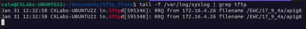 TFTP File Transfer Logs on Ubuntu
