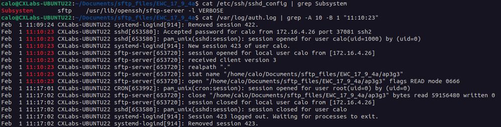 SFTP Log Activity and Configuration in Ubuntu.
