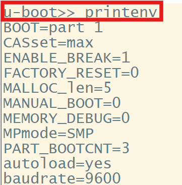 U-Boot printenv