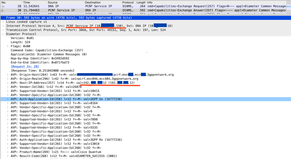 Figure 2: CEA Message with Internal IP as Host-IP-Address