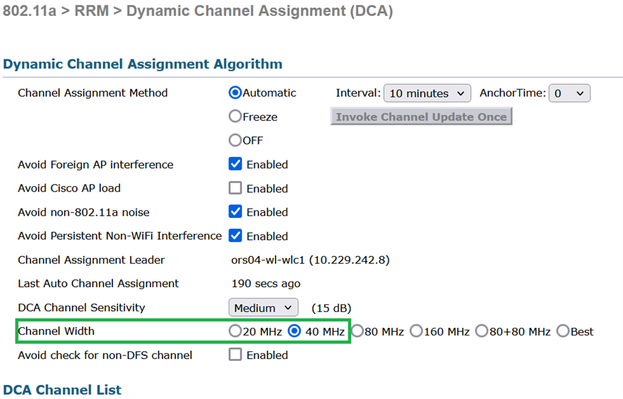 Channel_width set to 40Mhz