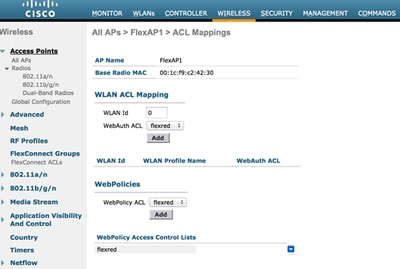 Add ACL to Web Policy Area
