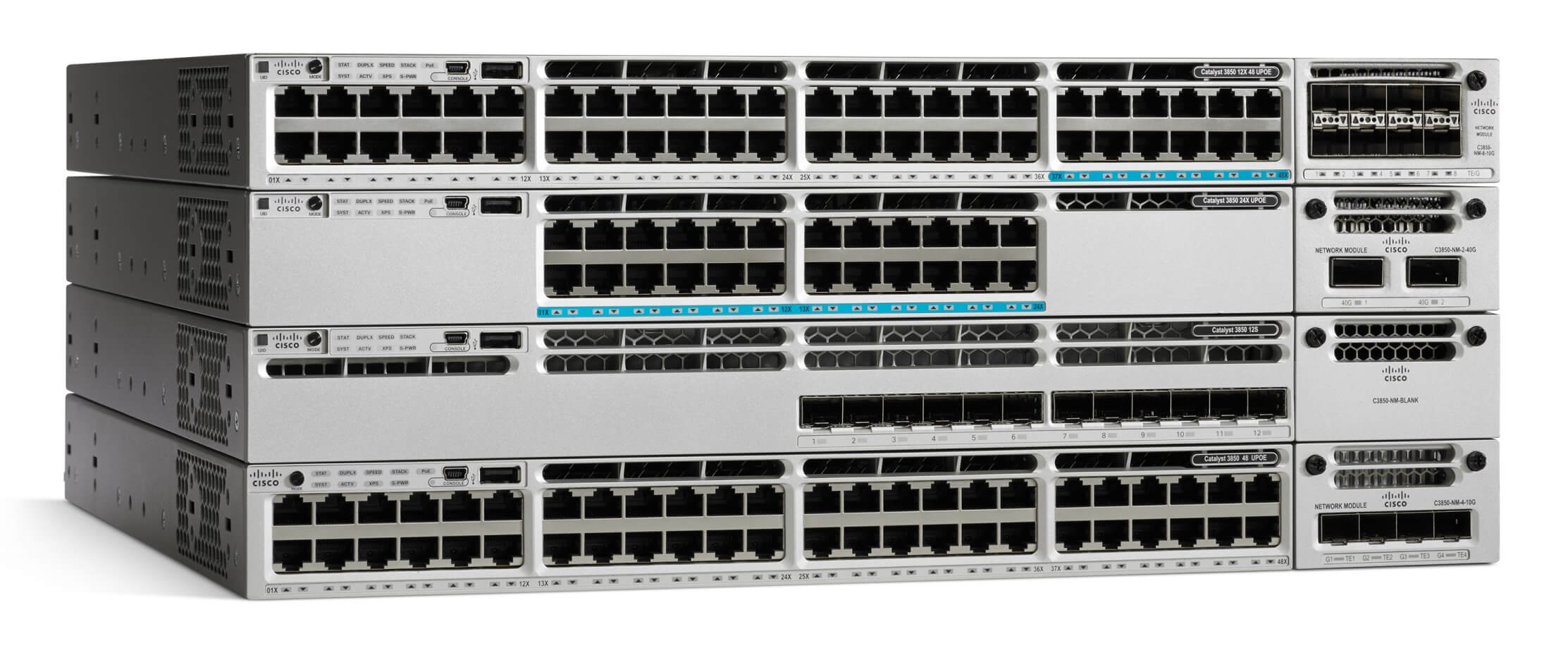Cisco C3850-casi como nuevo-4-1G 4 puertos 1GB módulo de red de conmutador pequeño form-factor 3850 