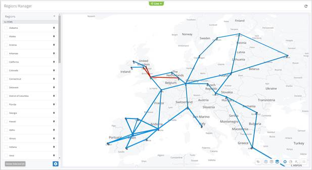 Machine generated alternative text:Regions ManagerRegions51 ITEMSAlabamaAlaskaArizonaArkansasCaliforniaColoradoConnecticutDelawareDistrict of ColumbiaFloridaGeorgiaHawaiiIdahoIllinoisIndianaDelete Selected (0)Reykjavik9999999999999999IrelandVigo?PortuSevilleO LiveUn itedomLe HavreFraeauxBergenTrondheimNorwayKristiansandHamSundsvallSwedenagenBerlinsdenVaasaGdahskFinlandPetrozavodskTampereSaintPetersburgtoniaLatviahuania:pskovelarusBryanskUkraineInOranThendsNetBelgiumSwitzerlLyoneilleConstantineRepechKra kowlicSlovakiaVi nMunichceonandTunisSousseAustriaSloveniaMarinoNaplesPalermoCataniaVallettaHuSerMontenegroaniaBucBulMaced iaThes IonikiGreeceTransnistriaestCpostan!ariaIstanbulBursaIzmirAlgiersVologdaYaroslavlNizhNovgcRyazanVoronezhKharkivDonetskKrasnoSamsunAnkaraTurkeyKonyaAda nacvnrus