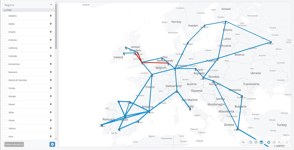Machine generated alternative text:Regions ManagerRegions51 ITEMSAlabamaAlaskaArizonaArkansasCaliforniaColoradoConnecticutDelawareDistrict of ColumbiaFloridaGeorgiaHawaiiIdahoIllinoisIndianaDelete Selected (0)Reykjavik9999999999999999IrelandVigo?PortuSevilleO LiveUn itedomLe HavreFraeauxBergenTrondheimNorwayKristiansandHamSundsvallSwedenagenBerlinsdenVaasaGdahskFinlandPetrozavodskTampereSaintPetersburgtoniaLatviahuania:pskovelarusBryanskUkraineInOranThendsNetBelgiumSwitzerlLyoneilleConstantineRepechKra kowlicSlovakiaVi nMunichceonandTunisSousseAustriaSloveniaMarinoNaplesPalermoCataniaVallettaHuSerMontenegroaniaBucBulMaced iaThes IonikiGreeceTransnistriaestCpostan!ariaIstanbulBursaIzmirAlgiersVologdaYaroslavlNizhNovgcRyazanVoronezhKharkivDonetskKrasnoSamsunAnkaraTurkeyKonyaAda nacvnrus