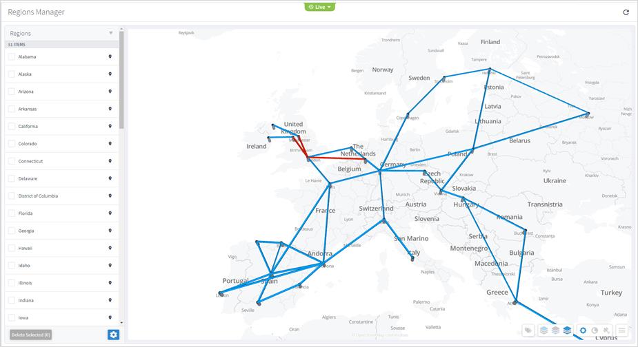 Machine generated alternative text:Regions ManagerRegions51 ITEMSAlabamaAlaskaArizonaArkansasCaliforniaColoradoConnecticutDelawareDistrict of ColumbiaFloridaGeorgiaHawaiiIdahoIllinoisIndianaDelete Selected (0)Reykjavik9999999999999999IrelandVigo?PortuSevilleO LiveUn itedomLe HavreFraeauxBergenTrondheimNorwayKristiansandHamSundsvallSwedenagenBerlinsdenVaasaGdahskFinlandPetrozavodskTampereSaintPetersburgtoniaLatviahuania:pskovelarusBryanskUkraineInOranThendsNetBelgiumSwitzerlLyoneilleConstantineRepechKra kowlicSlovakiaVi nMunichceonandTunisSousseAustriaSloveniaMarinoNaplesPalermoCataniaVallettaHuSerMontenegroaniaBucBulMaced iaThes IonikiGreeceTransnistriaestCpostan!ariaIstanbulBursaIzmirAlgiersVologdaYaroslavlNizhNovgcRyazanVoronezhKharkivDonetskKrasnoSamsunAnkaraTurkeyKonyaAda nacvnrus