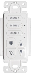 A white remote control with buttonsAI-generated content may be incorrect.