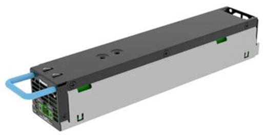 A grey rectangular object with a green lightDescription automatically generated