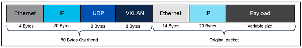 Fabric VXLAN (VNI) encapsulation overhead