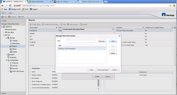 Description: E:\My Documents\NetApp\Projects\1. Eagles - Cisco 2015 ESXi55 XD76 CVD\Docs\System Manager\Screen Capture19 CIFS Shares homedirs3.JPG