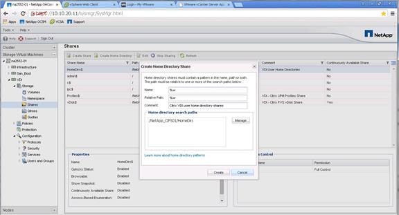 Description: E:\My Documents\NetApp\Projects\1. Eagles - Cisco 2015 ESXi55 XD76 CVD\Docs\System Manager\Screen Capture19 CIFS Shares homedirs4.JPG