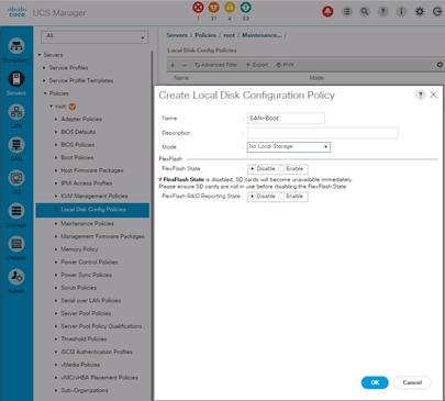 Description: DeploymentGuide-Screenshots/UCS%20Server%20Configuration%20Screenshots/LocalDiskConfigurationPolicy.png