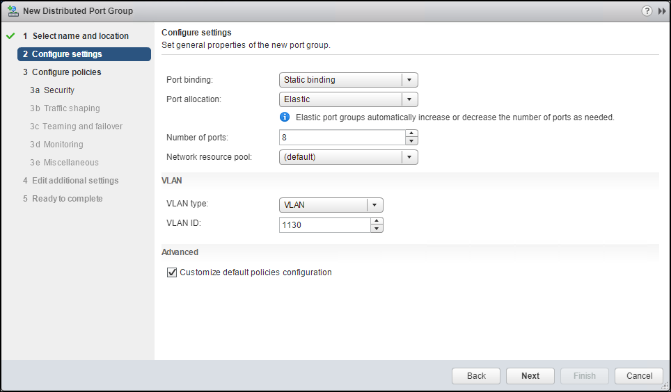 Custom default