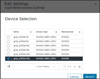 A screenshot of a device selectionDescription automatically generated