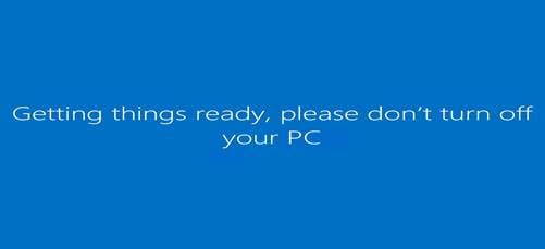 Machine generated alternative text:
Getting things ready, please don't turn off
your PC 