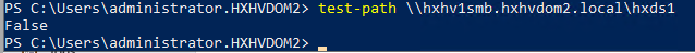 Machine generated alternative text:PS C: test-path \\hxhvlsmb. hxhvdom2. local\hxdslFalsePS C: .