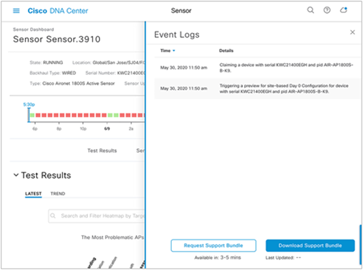 Sensor event logs