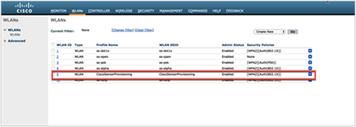 Aironet Active Sensor provisioning SSID