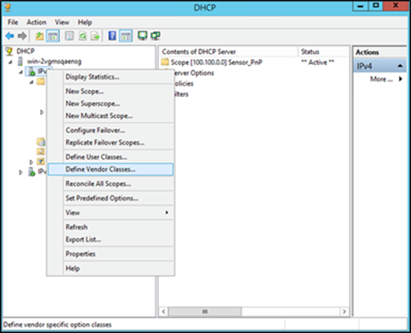 Define Vendor Classes location on Windows Server