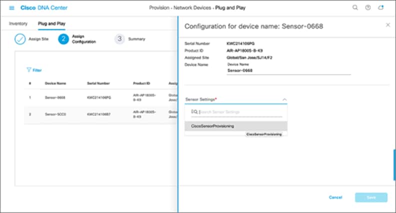 Selecting the sensor profile for a claimed sensor