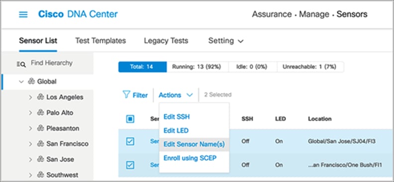 Editing the sensor name