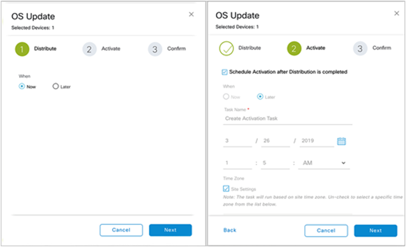Scheduling an image upgrade
