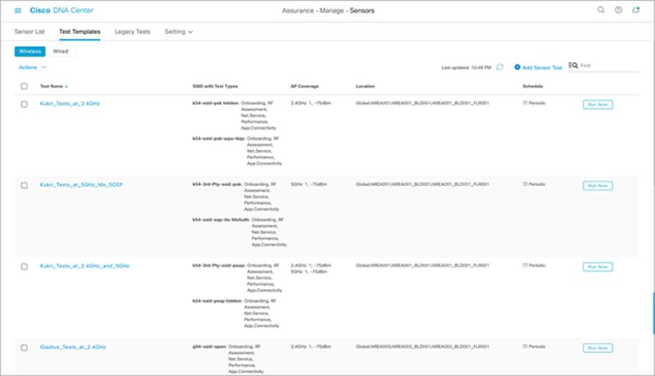 Creating a new sensor test