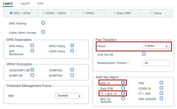 Enable 802.11r Fast Transition