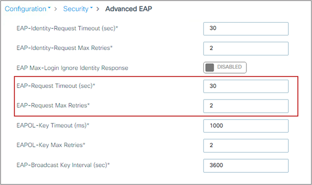 EAPoL key timeout and maximum retries