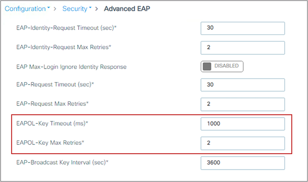 RADIUS server timeout