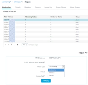 Enable rogue client AAA validation