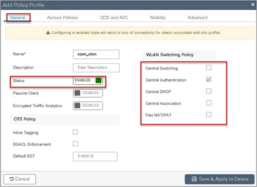 Add policy profile