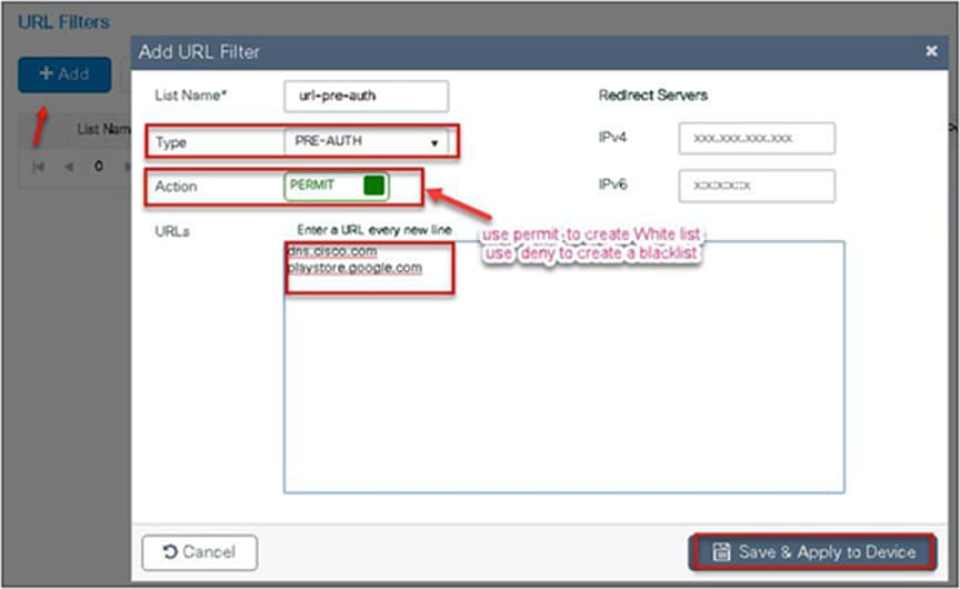 Add URL Filter