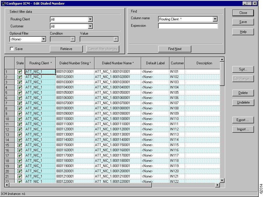 Example Bulk Configuration edit window